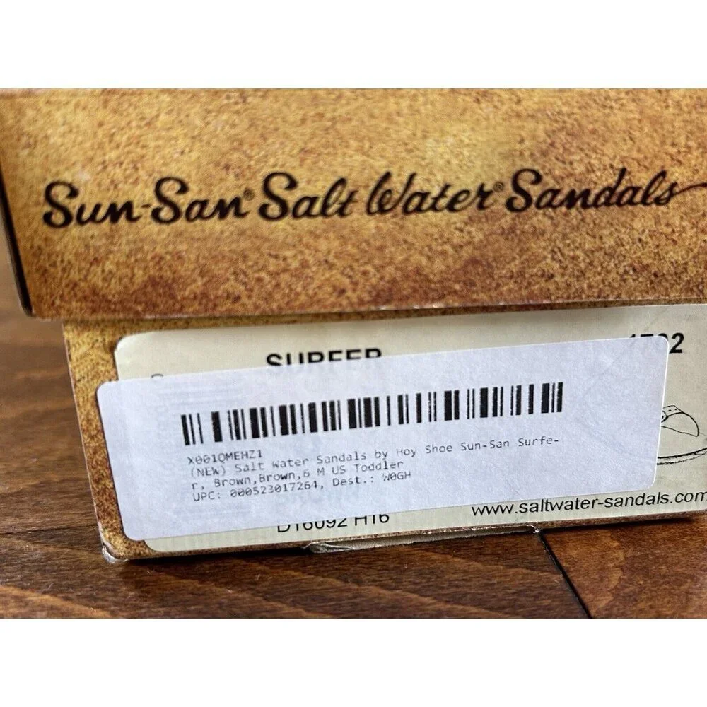 Salt Water Sandals Toddler/Baby Girl Size 3 Hoy Shoe‎ Surfer Patent Brown NEW